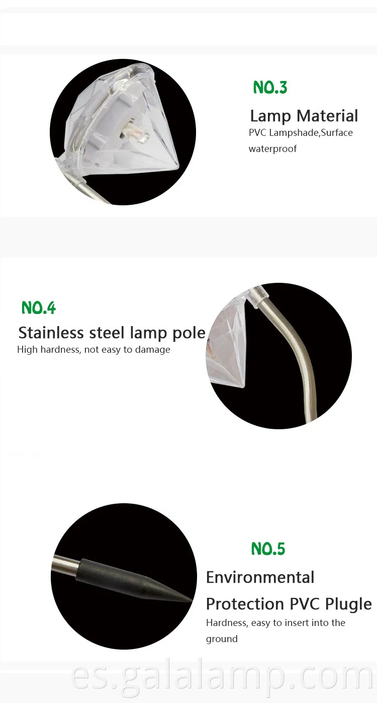 Vibrantes luces LED impermeables con energía solar para decoración del jardín